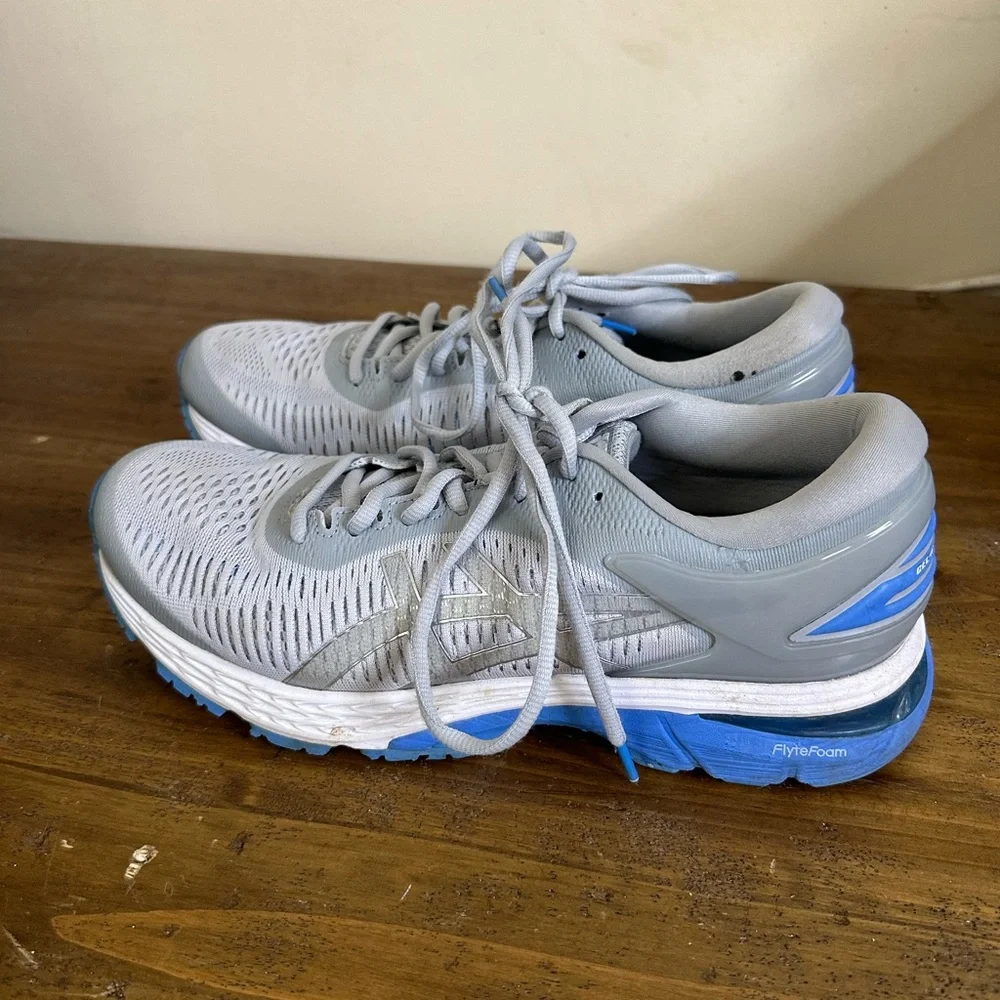 Asics WomensGel Kayano 25 Gray Flyte Foam Athletic Running Shoes Size US 10